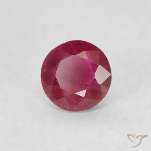 0.29 ct Red Ruby Stone, Natural Ruby in Round Facet Shape for Sale