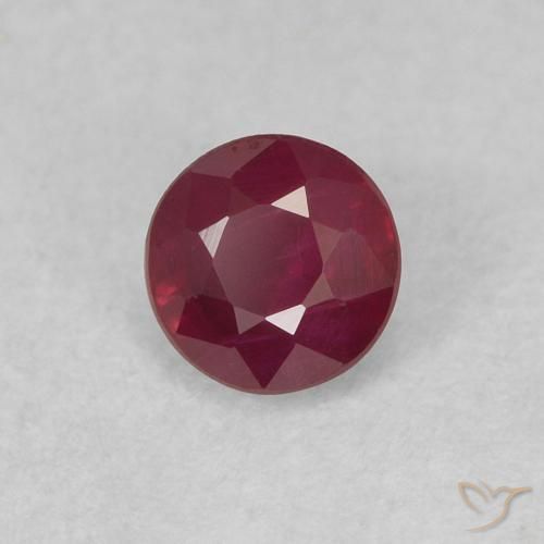 0.36 ct Red Ruby Stone, Natural Ruby in Round Facet Shape for Sale
