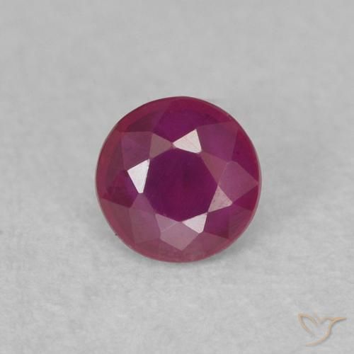 0.25ct Natural Reddish Purple Ruby, Round, SI
