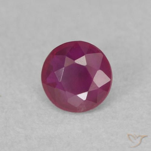 0.25 ct Purple Ruby Stone, Natural Ruby in Round Facet Shape for Sale