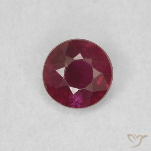 0.26ct Natural Deep Red Ruby, Round, SI