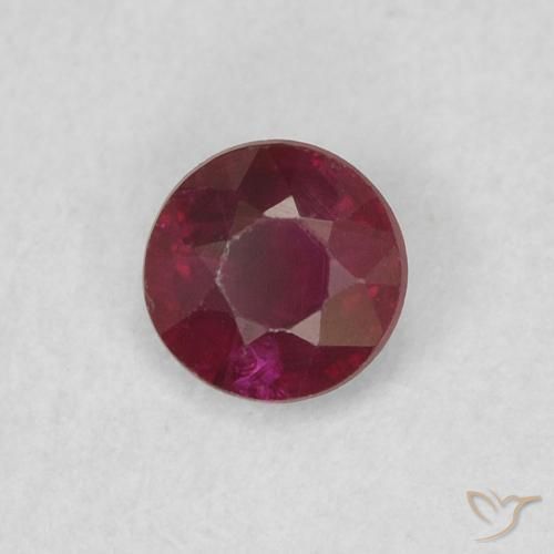 0.26 ct Red Ruby Stone, Natural Ruby in Round Facet Shape for Sale
