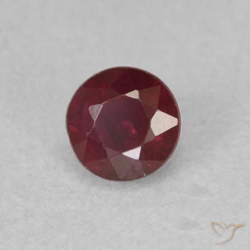 0.37 ct Red Ruby Stone, Natural Ruby in Round Facet Shape for Sale
