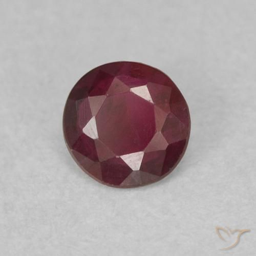 0.26 ct Red Ruby Stone, Natural Ruby in Round Facet Shape for Sale