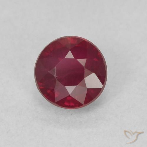 0.33 ct Red Ruby Stone, Natural Ruby in Round Facet Shape for Sale