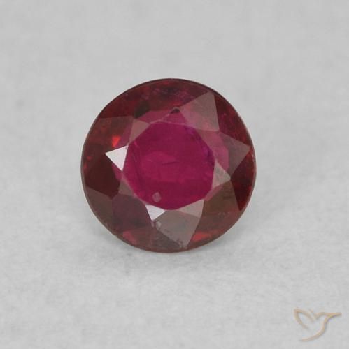 0.22ct Natural Medium Red Ruby, Round, SI