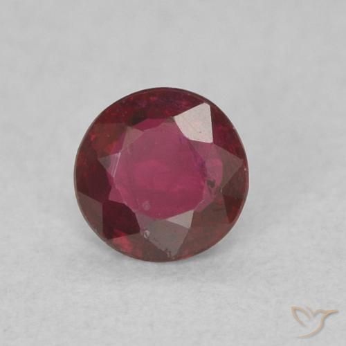 0.22 ct Red Ruby Stone, Natural Ruby in Round Facet Shape for Sale