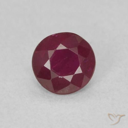 0.24ct Natural Medium Red Ruby, Round, SI