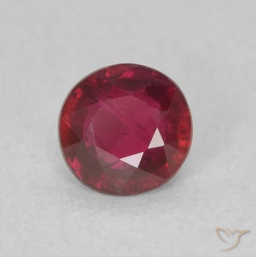 0.28 ct Red Ruby Stone, Natural Ruby in Round Facet Shape for Sale