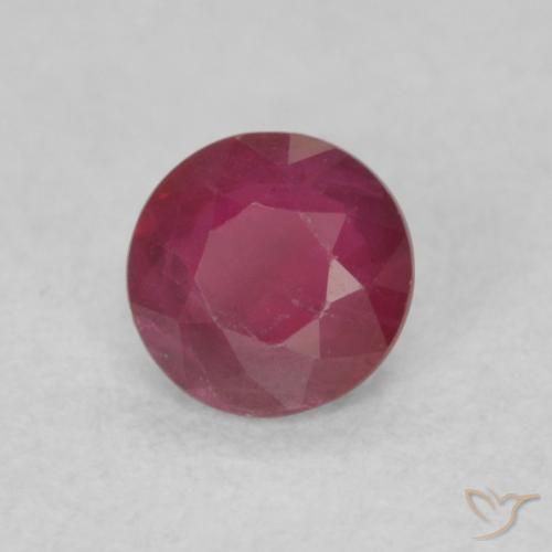 0.30 ct Red Ruby Stone, Natural Ruby in Round Facet Shape for Sale