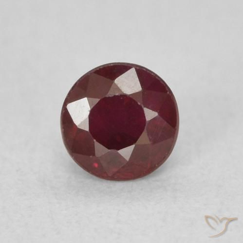 0.36ct Natural Deep Red Ruby, Round, SI