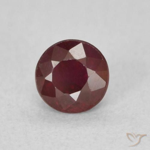 0.36 ct Red Ruby Stone, Natural Ruby in Round Facet Shape for Sale