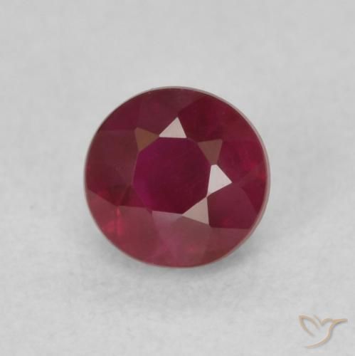 0.40 ct Red Ruby Stone, Natural Ruby in Round Facet Shape for Sale