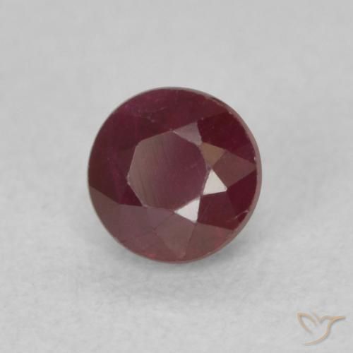 0.36 ct Red Ruby Stone, Natural Ruby in Round Facet Shape for Sale