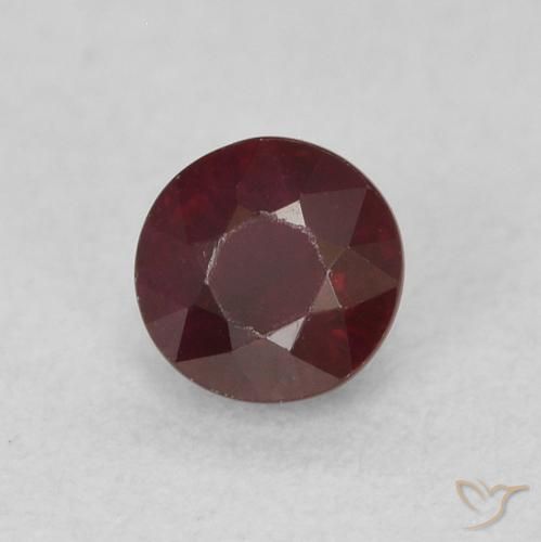 0.36 ct Red Ruby Stone, Natural Ruby in Round Facet Shape for Sale