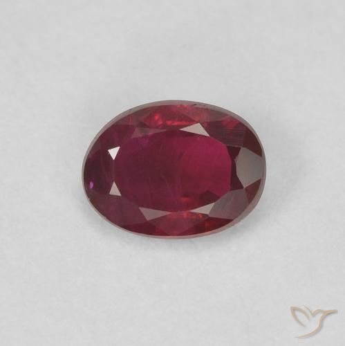 0.38ct Natural Medium Red Ruby, Oval, VS