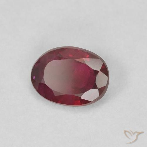 0.38 ct Red Ruby Stone, Natural Ruby in Oval Facet Shape for Sale