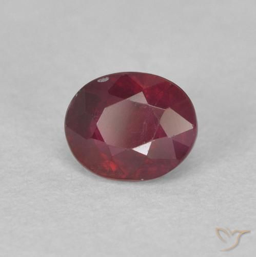 0.53 ct Red Ruby Stone, Natural Ruby in Oval Facet Shape for Sale
