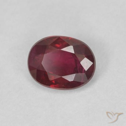 0.43 ct Red Ruby Stone, Natural Ruby in Oval Facet Shape for Sale