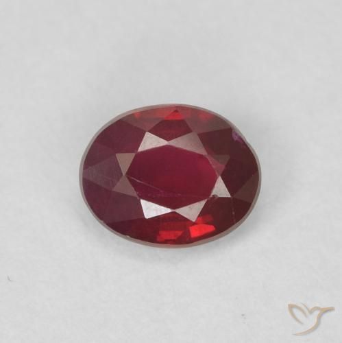 0.43ct Natural Medium Red Ruby, Oval, VS
