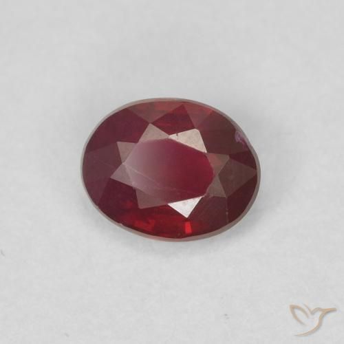 0.43 ct Red Ruby Stone, Natural Ruby in Oval Facet Shape for Sale