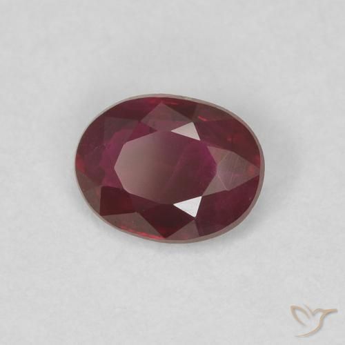 0.42 ct Red Ruby Stone, Natural Ruby in Oval Facet Shape for Sale
