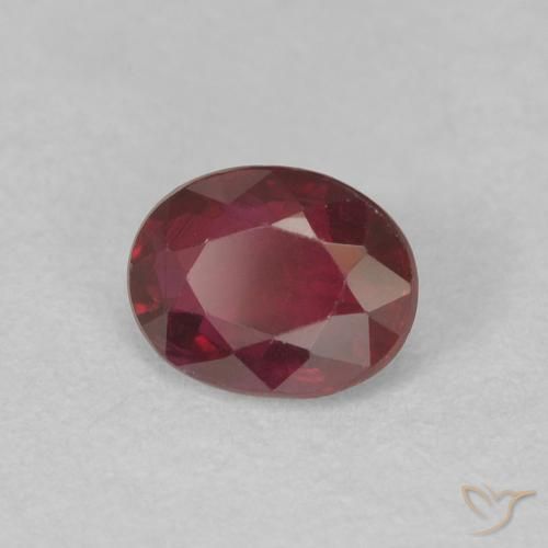 0.46 ct Red Ruby Stone, Natural Ruby in Oval Facet Shape for Sale
