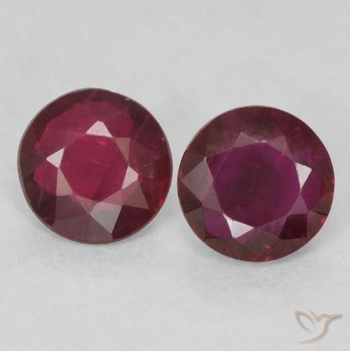 0.48ctw Natural Wine Red Rubies, Round, VS-SI