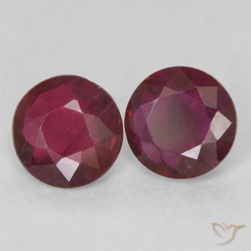 0.48 ctw Red Ruby Stones, Natural Ruby in Round Facet Shape for Sale