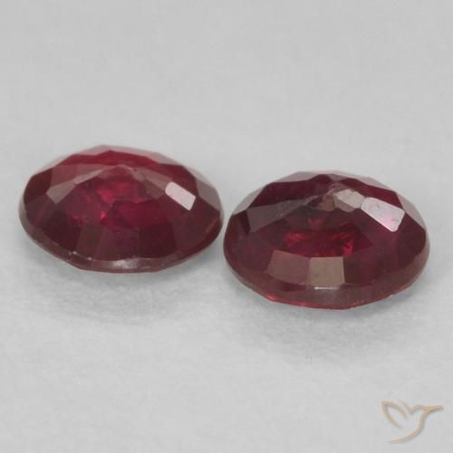 Ruby Gemstones in 4 mm (calibrated) Size for Sale, Ruby Stones in Wine Red Color