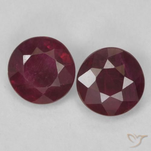 0.51ctw Natural Wine Red Rubies, Round, VS-SI