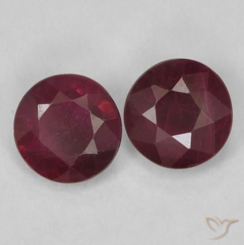 0.51 ctw Red Ruby Stones, Natural Ruby in Round Facet Shape for Sale