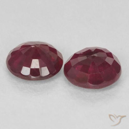 Ruby Gemstones in 4 mm (calibrated) Size for Sale, Ruby Stones in Wine Red Color