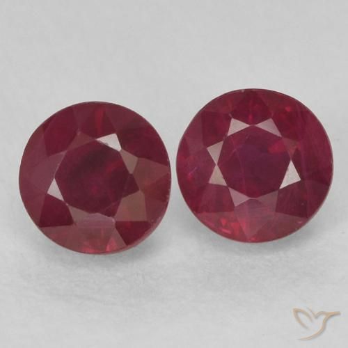 0.72ctw Natural Deep Red Rubies, Round, VS-SI