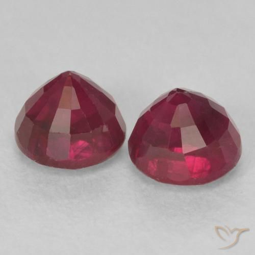 Ruby Gemstones in 3.8 mm Size for Sale, Ruby Stones in Deep Red Color