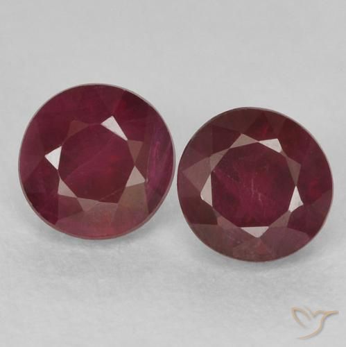 0.74ctw Natural Deep Red Rubies, Round, VS-SI