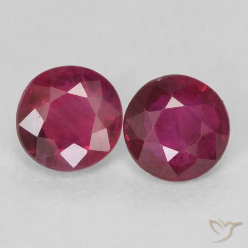 0.48ctw Natural Deep Red Rubies, Round, VS-SI