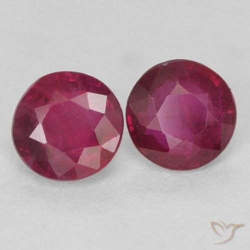 0.48 ctw Red Ruby Stones, Natural Ruby in Round Facet Shape for Sale