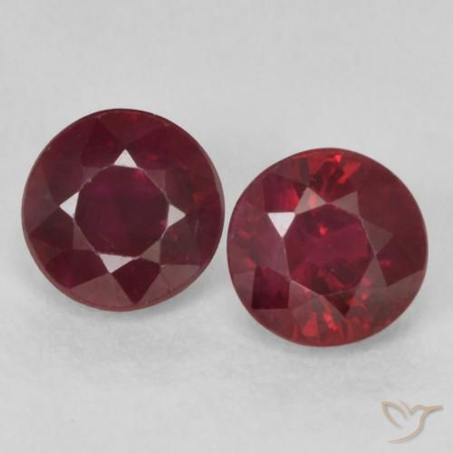 0.73ctw Natural Dark Red Rubies, Round, VS-SI