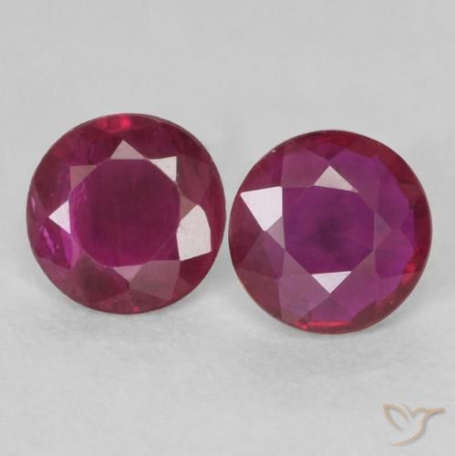 0.44ctw Natural Deep Red Rubies, Round, VS-SI