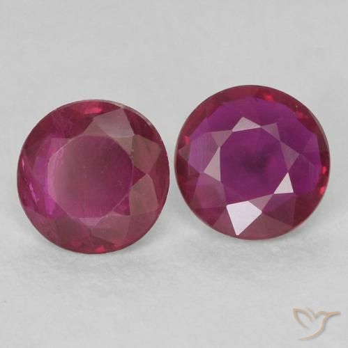0.44 ctw Red Ruby Stones, Natural Ruby in Round Facet Shape for Sale