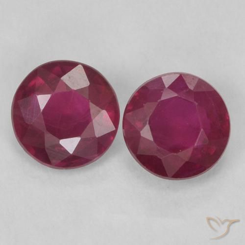 0.50ctw Natural Deep Red Rubies, Round, SI