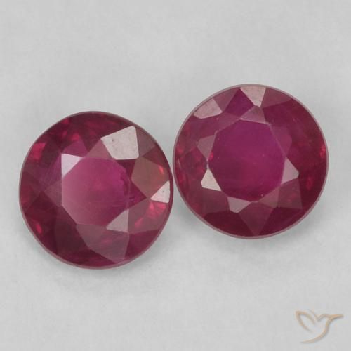 0.50 ctw Red Ruby Stones, Natural Ruby in Round Facet Shape for Sale