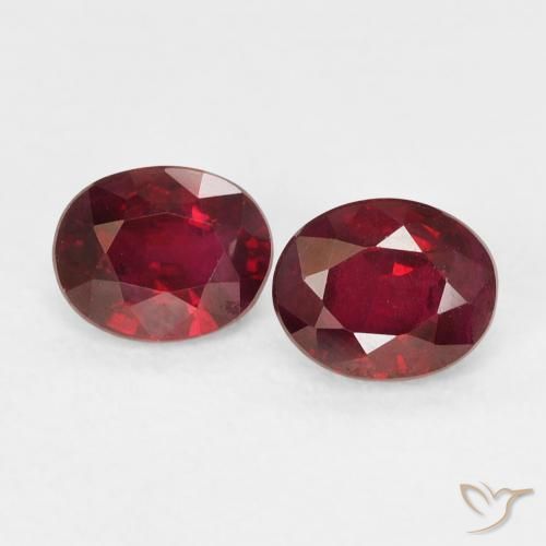 1.10ctw Natural Bright Red Rubies, Oval, VS-SI