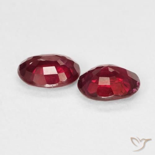 Ruby Gemstones in 5.2 x 3.9 mm Size for Sale, Ruby Stones in Medium Red Color