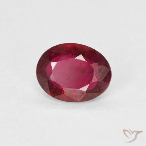 0.38 ct Red Ruby Stone, Natural Ruby in Oval Facet Shape for Sale