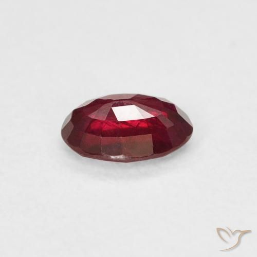 Ruby Gemstone in 5 x 4 mm (calibrated) Size for Sale, Ruby Stone in Dark Red Color