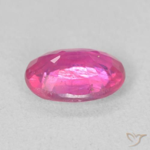 Ruby Gemstone in 8 x 6 mm (calibrated) Size for Sale, Ruby Stone in Hot Pink Color