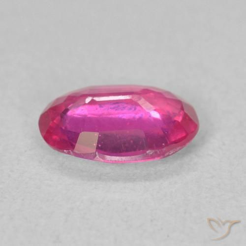 Ruby Gemstone in 8 x 6 mm (calibrated) Size for Sale, Ruby Stone in Medium Dark-Pink Color