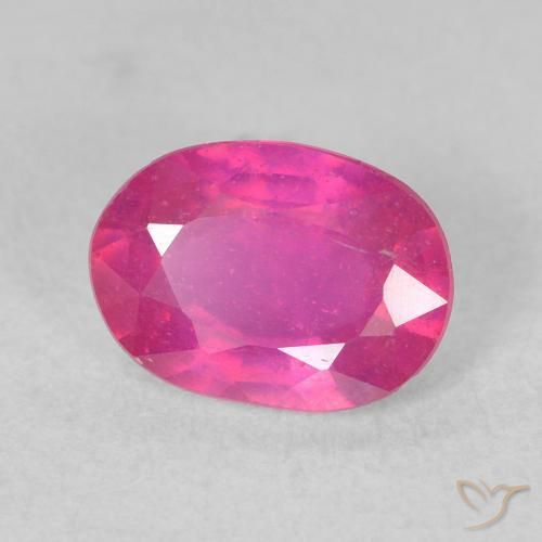 1.61 ct Pink Ruby Stone, Natural Ruby in Oval Facet Shape for Sale